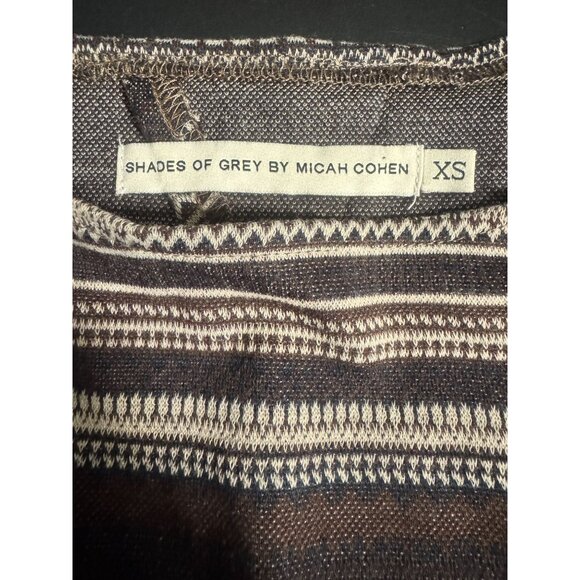 Shades of Grey by Micah Cohen Anthropologie Peek-a-boo Stripe Sweater Size XS - Picture 7 of 12